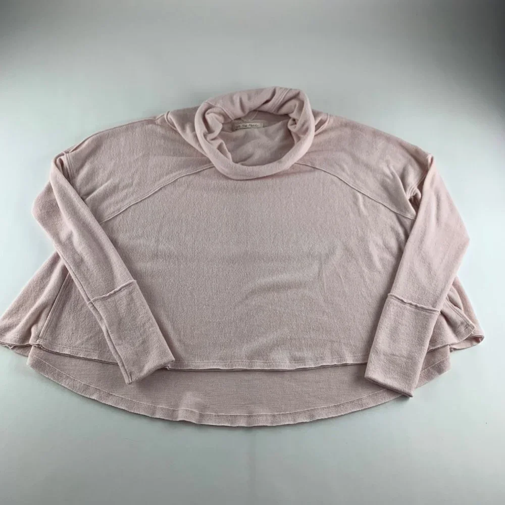 We the Free Light Pink Ultra Plush Cropped Funnel Neck Sweater XS